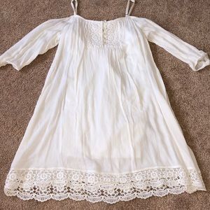 cold shoulder white lace dress!